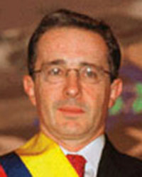 Colombian president Alvaro Uribe Vélez