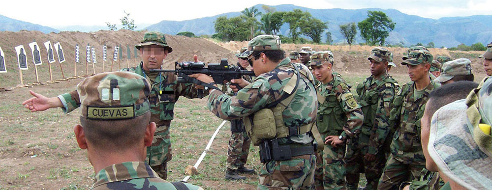The 7th Special Forces Group has a long history of training with the Colombian Army. Special Forces troops conducting marksmanship training on the range at Tolemaida.