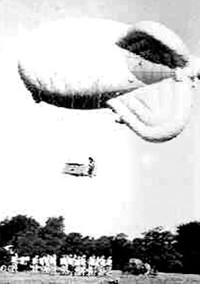 “Bessie” the barrage balloon at Tatton Park used during parachute training at STS 51 Ringway.