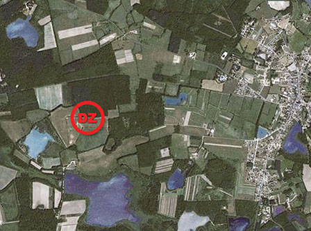 Map of St. Viatre with Drop Zone marked