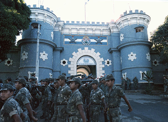 Typical Destacamento Militar cuartel in El Salvador.
