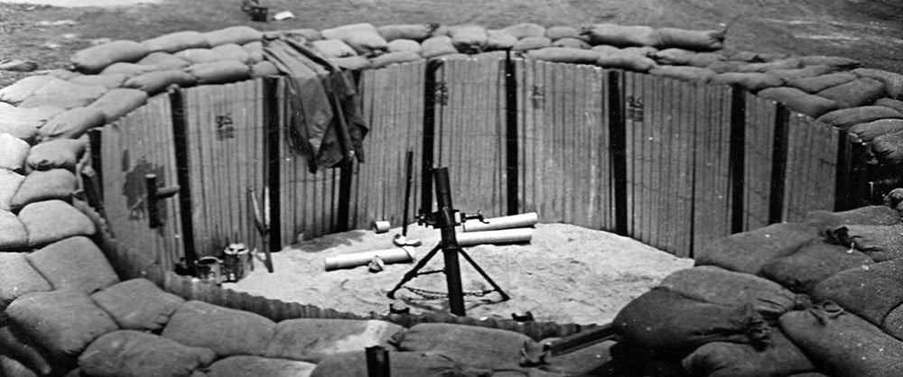 The camp’s 81mm mortar, Sergeant Lowell Stevens place of duty when not on patrol. The 81mm with the 60mm mortars were the camp’s fire support.