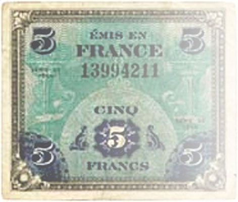 Germans issued Occupation francs