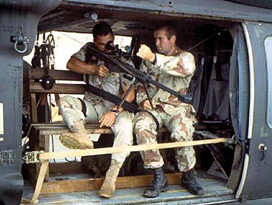 Special Forces sniper doing pre-mission preparation for “Eyes Over Mogadishu” mission.