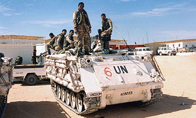 Pakistani M-113A2 armed personnel carriers at the U.S. Embassy Compound October 1993.