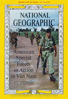 National Geographic cover showing Major Edwin Brooks leading the rebels away from the radio station.