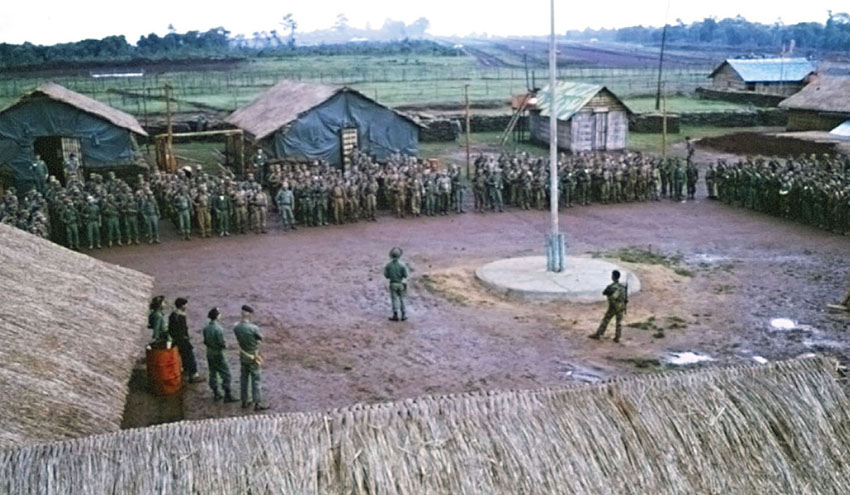 In Buon Brieng, Y Jhon addresses his troops before he and Captain Vernon Gillespie go south to Ban Me Thuot.
