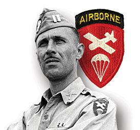 Captain Herbert R. Brucker, one of the original 10th Special Forces Group members, in 1952. He is wearing the Airborne Command SSI.