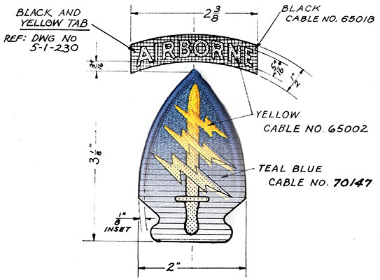Specifications and design for the Special Forces patch.
