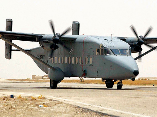 The multi-role C-23B Sherpa provides long-range cargo and passenger-carrying capability to the Army National Guard.