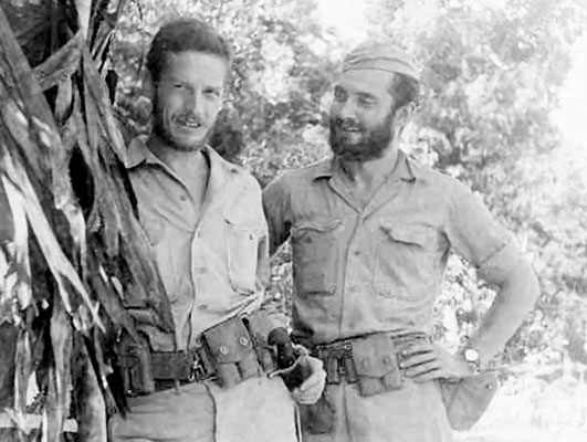 LT Jack Pamplin and SGT Fima Haimson behind Japanese lines in Burma, mid-1944. Pamplin was then the commander of KNOTHEAD.