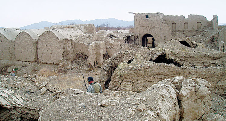 Clearing the villages building by building was a slow demanding operation. As the Taliban retreated, they left behind numerous caches and booby traps.