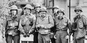 CPT Vangen with the officers of E Company, 385th Infantry.