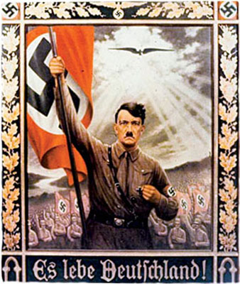 Painting of Hitler on a matchbook cover.
