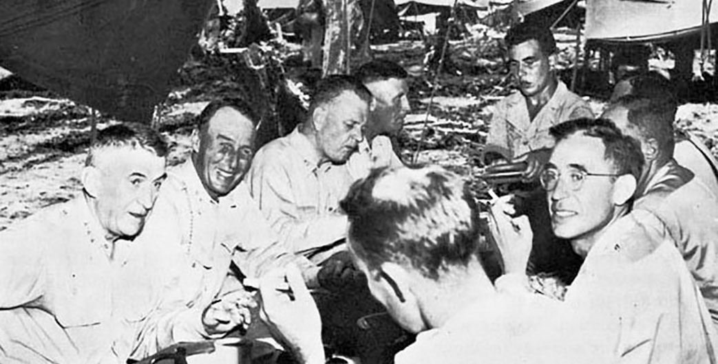 LTG Walter Krueger, MG Franklin C. Sibert, RADM William M. Fechetler, BG Charles E. Hardis, New Guinea.
