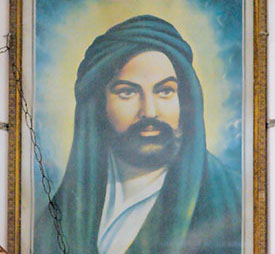 This picture of Imam Ali, the cousin and son-in-law of the prophet Mohammed, was on the wall of the Ahmad Al-Hassan’s meeting room in the compound.