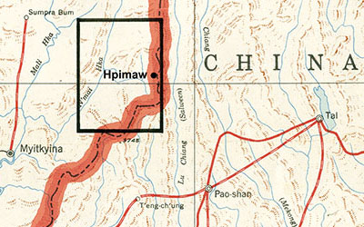 Location of the Maru uprising along the Burma/China border.
