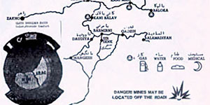 Leaflet showing a map of the camp with assistance locations marked. 