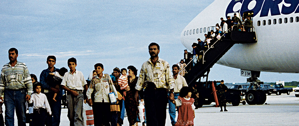 Kurdish refugees arriving in Guam
