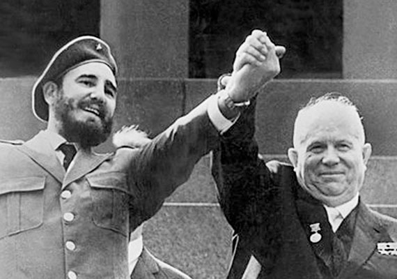 By 1961, Cuba had openly moved into the Soviet sphere, as Fidel Castro and Soviet Premier Nikita Khrushchev show. The U.S. was determined not to allow another Socialist government in the Western Hemisphere.