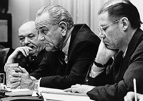 On 10 August 1964, Congress passed the Gulf of Tonkin Resolution, giving President Johnson the authority as Commander-in-Chief to use military force in Southeast Asia without a declaration of war. The number of U.S. servicemen in Vietnam was quickly increased.