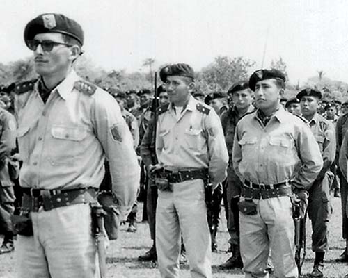 Captain Gary Prado Salmón on parade with B Company 2nd Ranger Battalion.