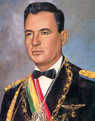 Bolivian President René Barrientos Ortuño.