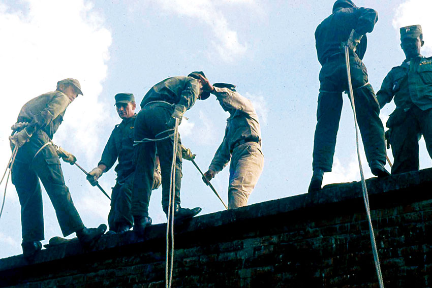 Rappelling, obstacle and confidence courses were all run at the mill and were designed to toughen the Rangers physically and build their confidence.