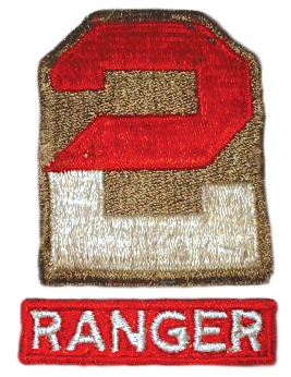 2nd Army SSI with early version of the Ranger Tab worn below the Army patch