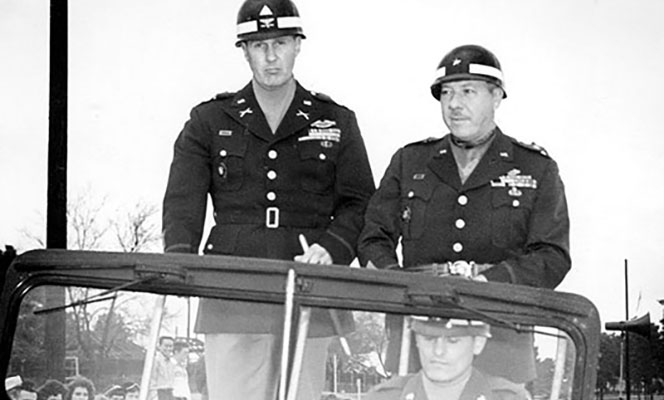 COL Blackburn, 3rd Tng Regt Cdr (Aug 1956 to Jun 1957) and BG James W. Coutts, Deputy Training Center Commander, Ft Jackson, SC.
