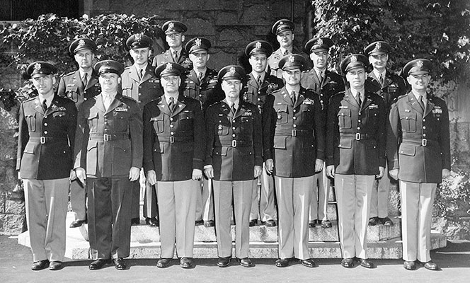 LTC Donald D. Blackburn second row far left as an instructor at USMA in the Department of Military Psychology and Leadership, 1951.