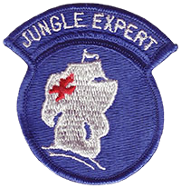 Jungle Expert Badge awarded until 1979 for completing the Jungle Warfare School and Jungle Operations Training Course at Fort Sherman, Panama Canal Zone.