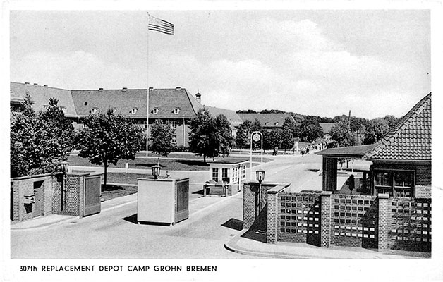 Period postcards of Camp Grohn where the 320th Replacement Battalion was located outside Bremen, Germany in 1952.