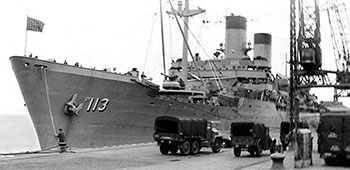 The USTS General Kreuger berthed at Bremerhaven carried Henry M. Kwiatkowski and his fellow Lodge Act soldiers to New York in 1953.