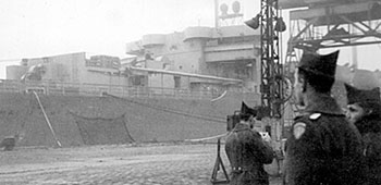 Lodge Act soldiers on the dock at Bremerhaven in 1952 waiting to board the USNS General J.H. McRae.