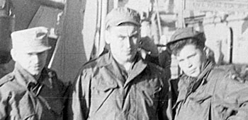 Julius Reinitzer and two other Lodge Act soldiers en route to the States aboard the USNS General J.H. McRae in 1952.