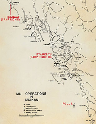 Area of Operations of the Arakan Field Unit.