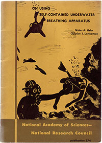 This brochure, co-authored by Dr. Lambertsen in 1952, is the first published reference to Self-Contained Underwater Breathing Apparatus (SCUBA).