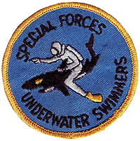 Patch for ODA 15 Company A, 8th Special Forces Group, circa 1971. Dr. Lambertsen’s legacy is reflected in U.S. Army underwater swimmers.