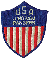 Unofficial Detachment 101 patch worn by U.S. personnel. The term “Jinghpaw,” misspelled on the patch, is another name for Kachin.