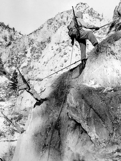 Rigorous mountaineering and skiing were the cornerstone of the First Special Service Force training program at Fort William Henry Harrison, Montana.