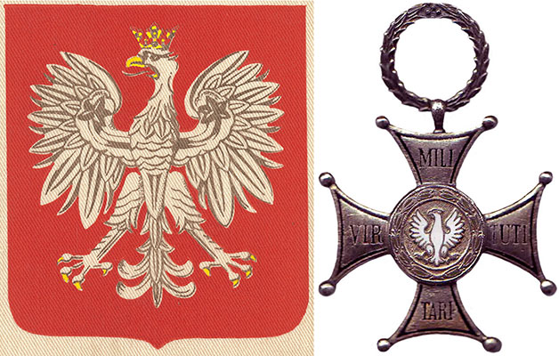 The WWI Polish eagle coat of arms and the Polish Silver Cross of Valor was awarded to Stanley Skowron’s father by the Russian Czar for gallantry in action in WWI.