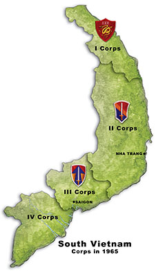 MAP: South Vietnam, Corps in 1965