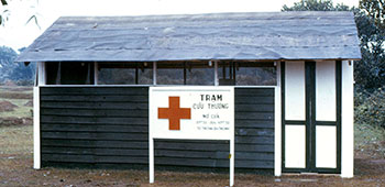 The 41st CA Teams built numerous infirmaries in the relocation/refugee camps.