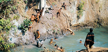 Some 41st CA Teams dammed creeks to create a swimming hole for children.