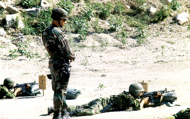 Marksmanship training with the Nepalese Army’s Belgian FN rifles was a major portion of the Special Forces program of instruction in Haiti.
