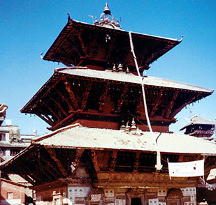 Buddhist and Hindu temples are numerous throughout the city of Kathmandu. The Hindu Gurhkas received a ceremonial blessing before their departure.