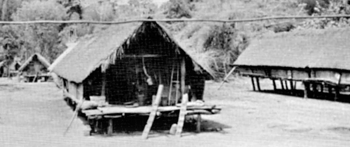 This Montagnard longhouse represents the most common type used when American Special Forces served in South Vietnam’s Central Highlands.