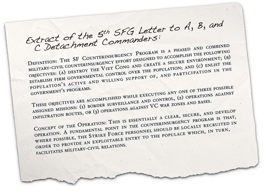 Extract of the 5th SFG Letter to A, B, and C Detachment Commanders