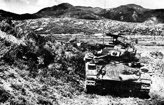 Developed as a light tank in WWII, the M24 was the only tank available to American forces when the North Koreans launched their invasion. It was no match for the T-34/85.